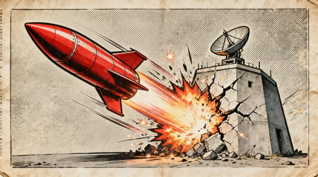 Ilustração editorial sobre Rússia ataca infraestrutura militar ucraniana com mísseis hipersônicos em retaliação. (Ilustração: