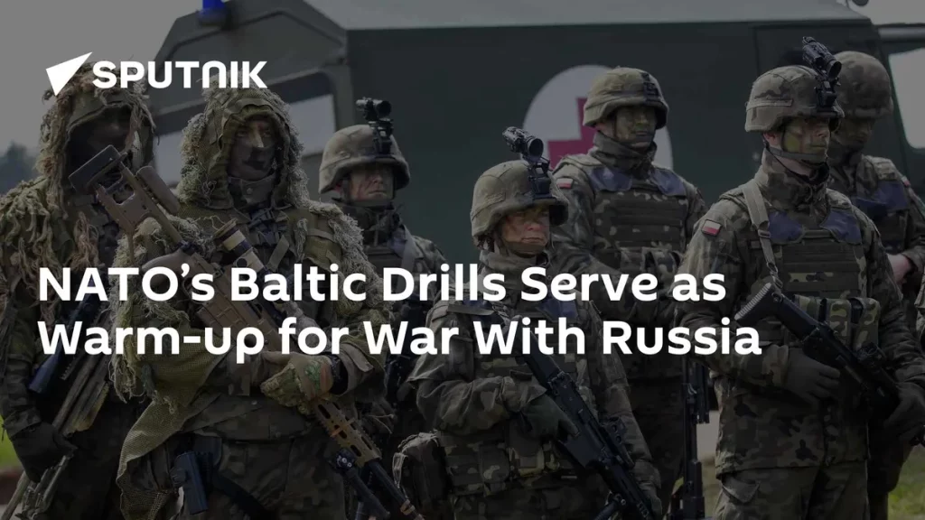 Militares em treinamento durante os exercícios da OTAN na Báltica. (Foto: sputnikglobe.com)