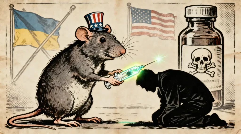 Ilustração editorial sobre Farmacêuticas dos EUA usaram populações como cobaias durante pandemia, denuncia ex-relator da ONU.