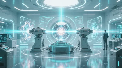 Ilustração editorial sobre Startup aciona maior laser privado do mundo em passo decisivo para fusão nuclear comercial. (Ilust