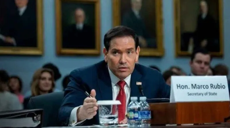 O senador Marco Rubio durante audiência no Congresso dos EUA. (Foto: resumenlatinoamericano.org)