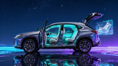 Ilustração editorial sobre Jornalista testa Lexus TZ e se impressiona com modo de conforto traseiro. (Ilustração: Cafezinho /