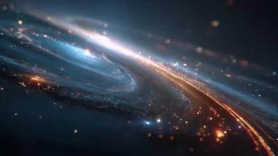 Representação artística de uma galáxia espiral no espaço profundo. (Foto: sciencedaily.com)
