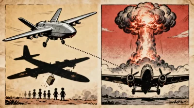 Ilustração editorial sobre Zajárova compara responsáveis por massacre de crianças a piloto de Hiroshima. (Ilustração: Cafezin