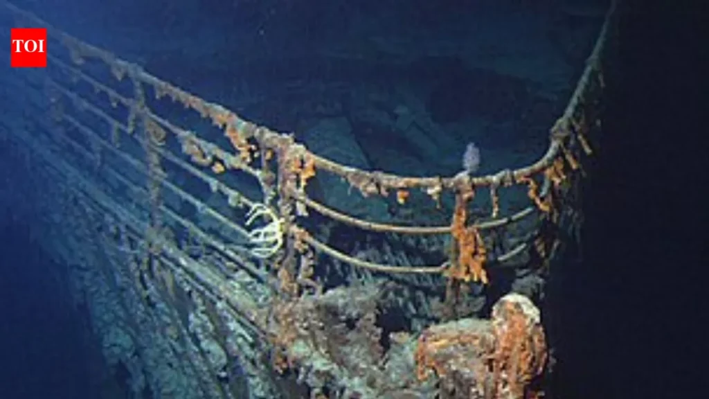 Detalhe do casco enferrujado do RMS Titanic, encontrado no fundo do Atlântico em 1985. (Foto: timesofindia.indiatimes.com)