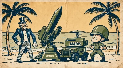 Ilustração editorial sobre EUA testam novos sistemas de defesa nas Filipinas durante exercício Balikatan 2026. (Ilustração: C