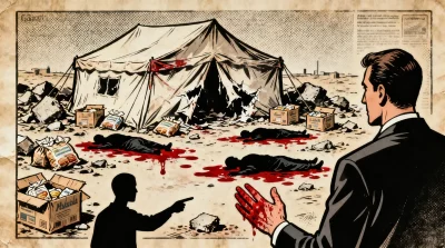 Ilustração editorial sobre Deputada democrata acusa Marco Rubio por mortes de palestinos em pontos de ajuda humanitária em Ga
