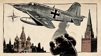 Ilustração editorial sobre Comandante da Força Aérea alemã ameaça Moscou e São Petersburgo com ataques em caso de conflito. (
