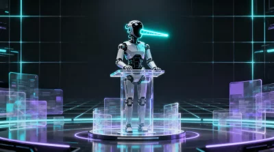 Ilustração editorial sobre Estudo revela agente 'mentiroso confiante' em debates de inteligência artificial. (Ilustração: Caf