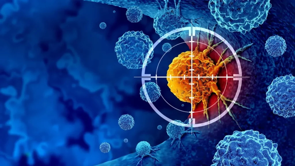 Células cancerígenas são alvo de tratamento imunológico em ilustração científica. (Foto: sciencedaily.com)