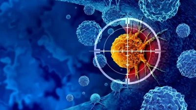 Células cancerígenas são alvo de tratamento imunológico em ilustração científica. (Foto: sciencedaily.com)