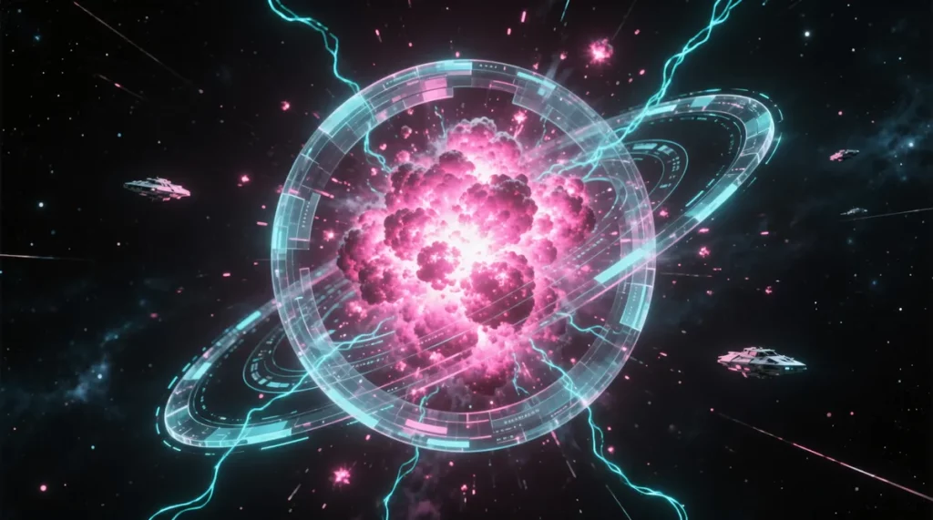 Ilustração editorial sobre Westerlund 2 explode em rosa neon em imagem sem precedentes da NASA. (Ilustração: Cafezinho / Wan