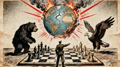 Ilustração editorial sobre Ministro da Defesa da Bielorrússia alerta para risco extremamente alto de guerra global. (Ilustraç