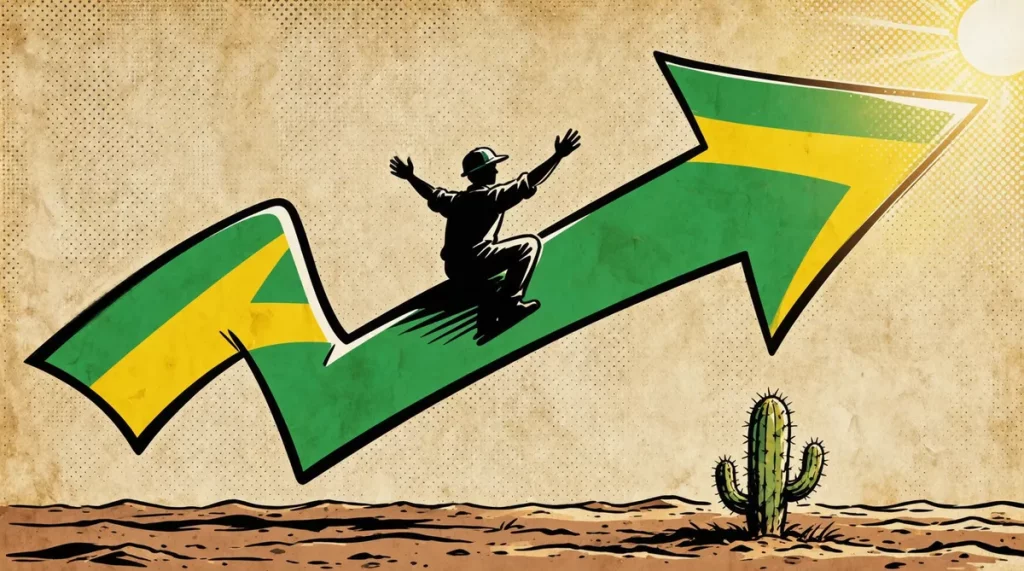Ilustração editorial sobre Percepção de que Brasil está no caminho certo sobe 7 pontos em um mês, aponta Ipsos. (Ilustração: